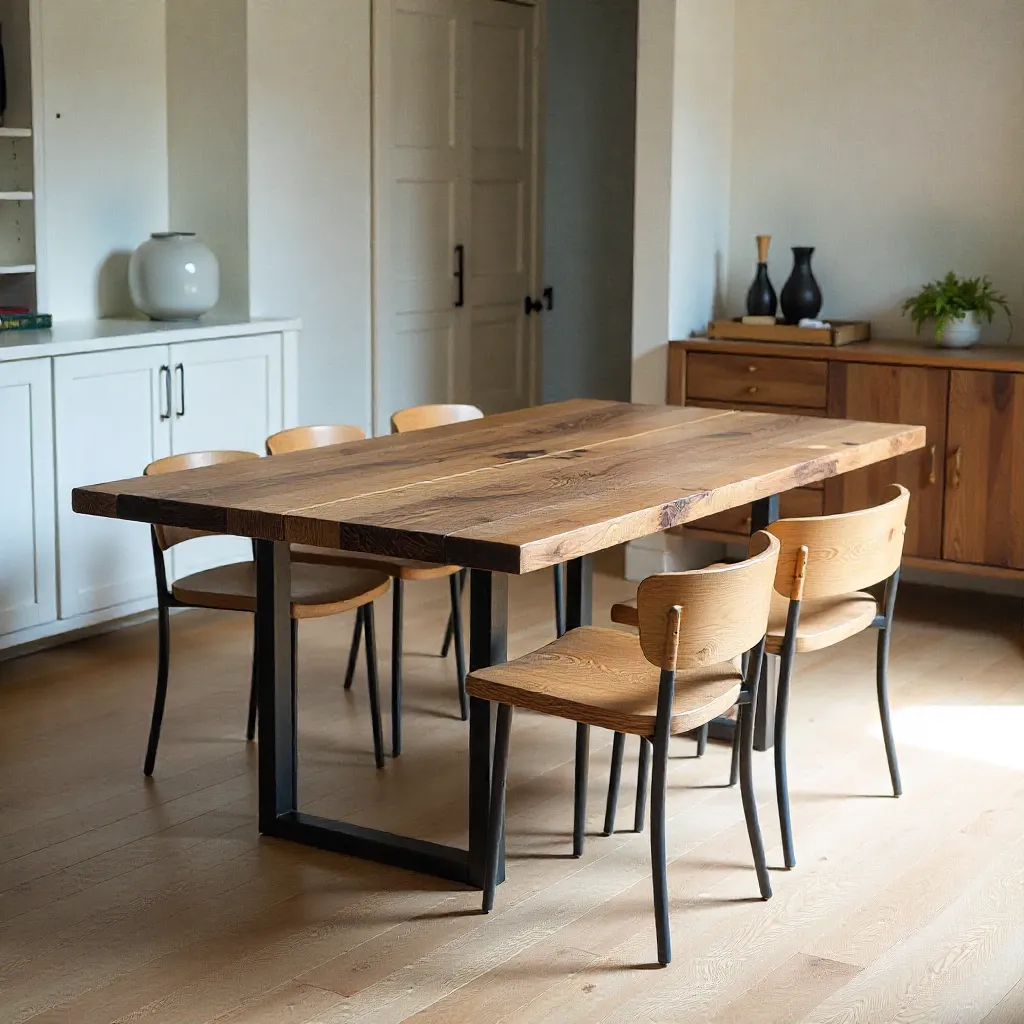 Modern minimalist living room with upcycled furniture