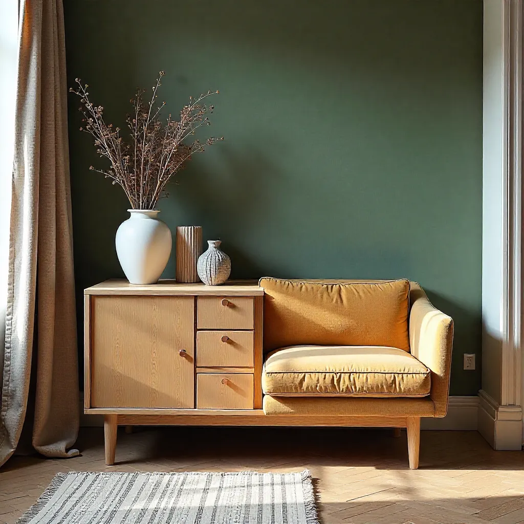 Small apartment with space-saving upcycled furniture